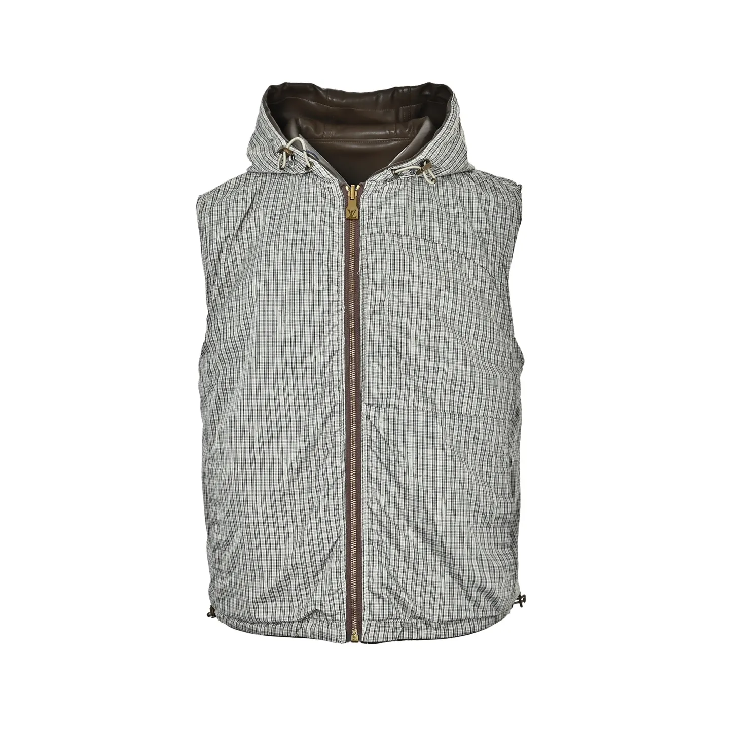 Louis Vuitton/Louis Vuitton checked leather double-sided vest